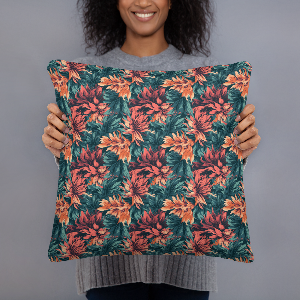 Floral brush-stroke pattern Basic Pillow