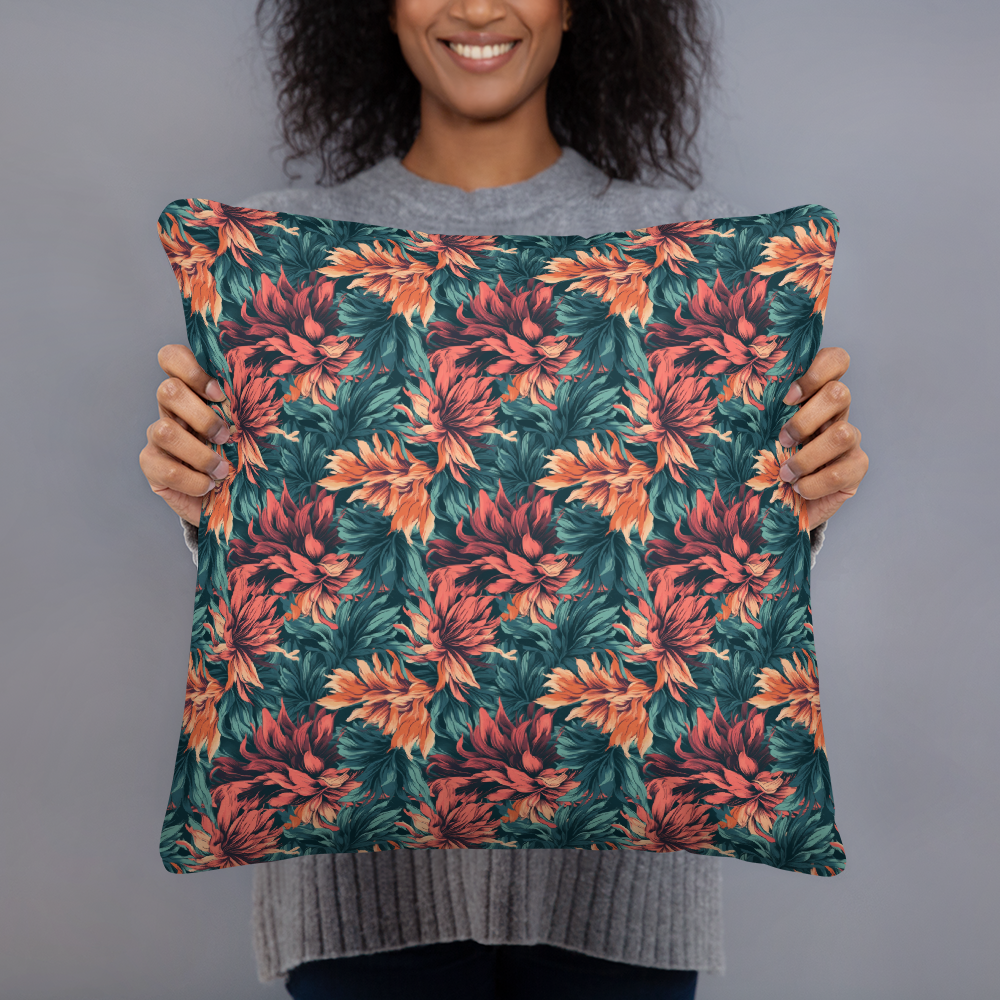 Floral brush-stroke pattern Basic Pillow