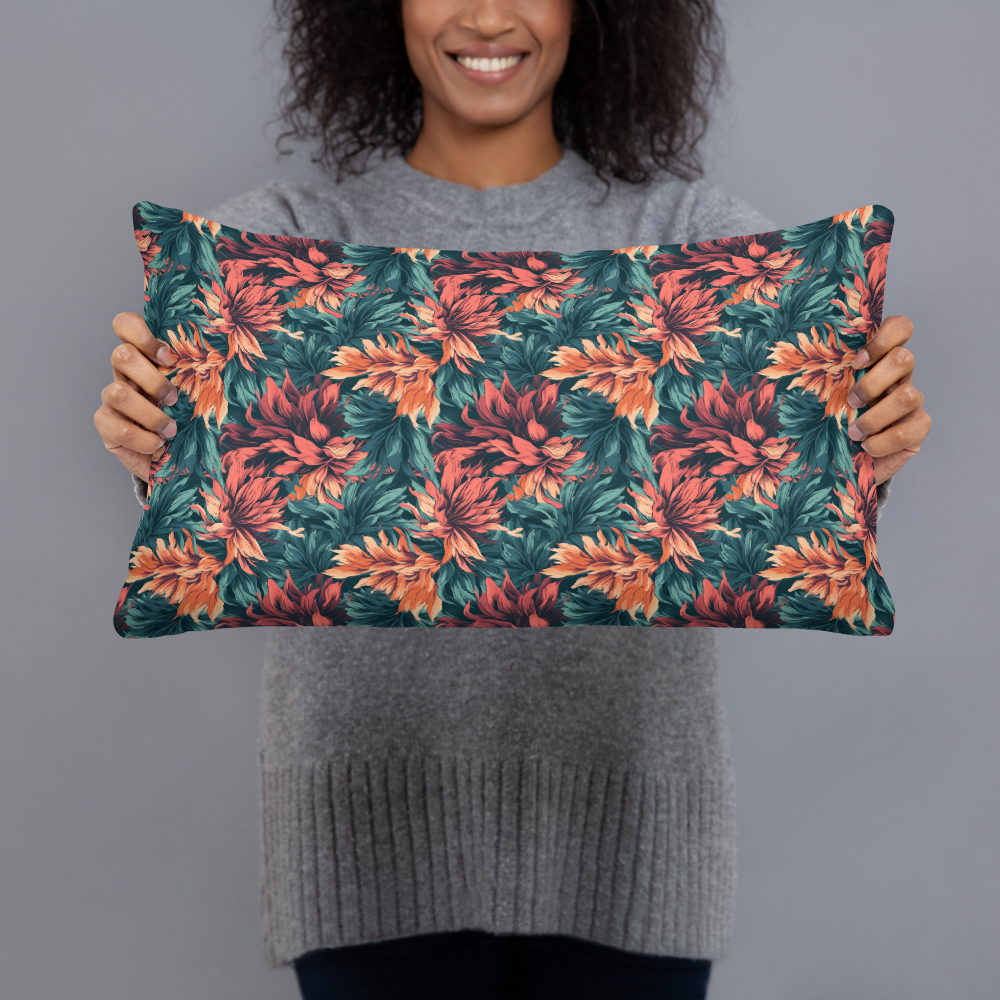 Floral brush-stroke pattern Basic Pillow