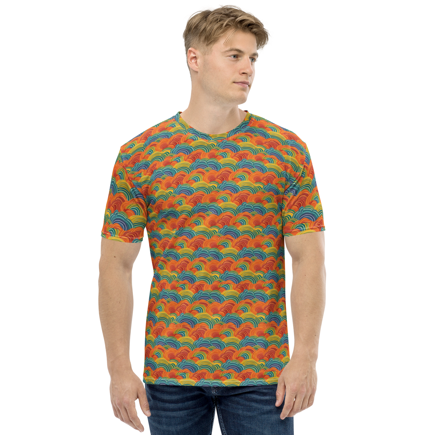 Vibrant Rainbow Clouds Pattern Men's t-shirt