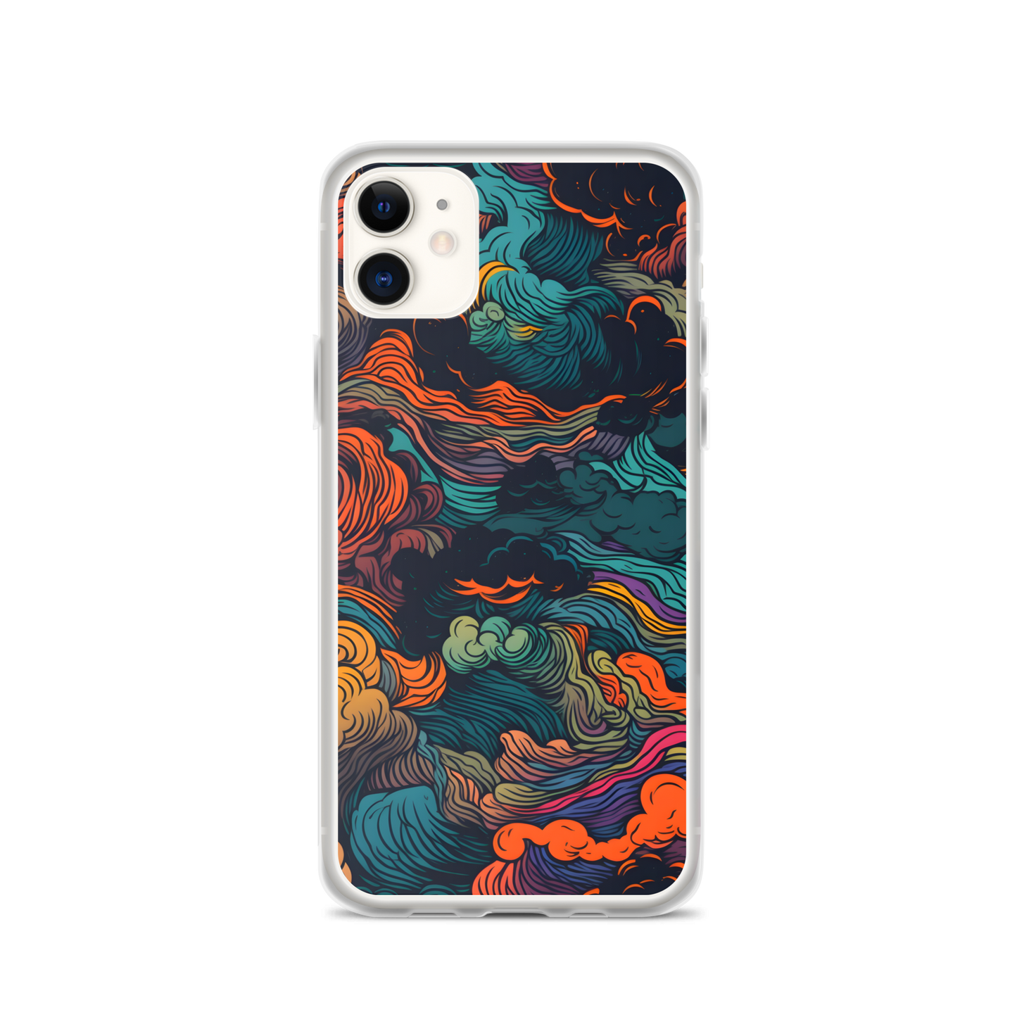 Abstract Neon Clouds Pattern Clear Case for iPhone®