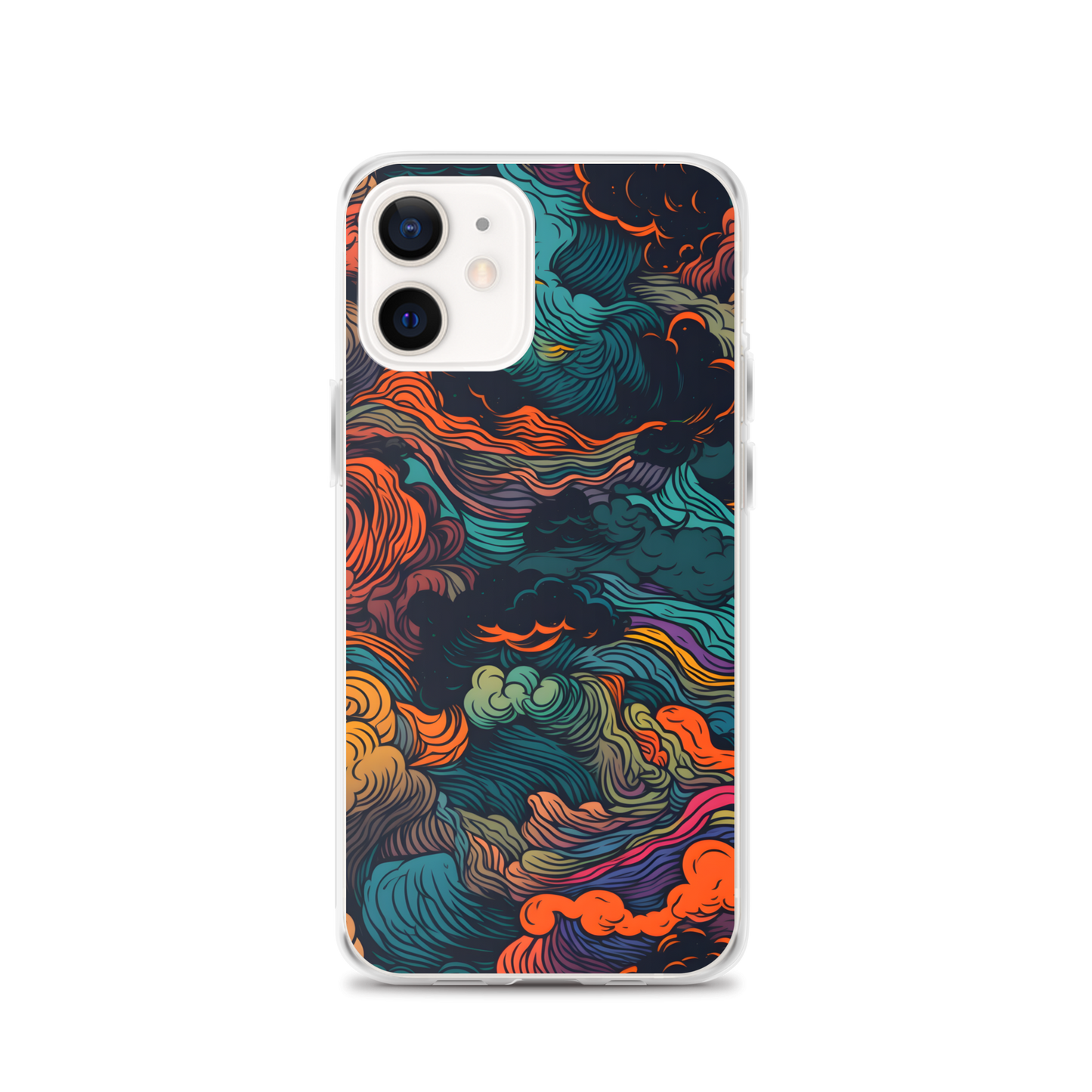 Abstract Neon Clouds Pattern Clear Case for iPhone®