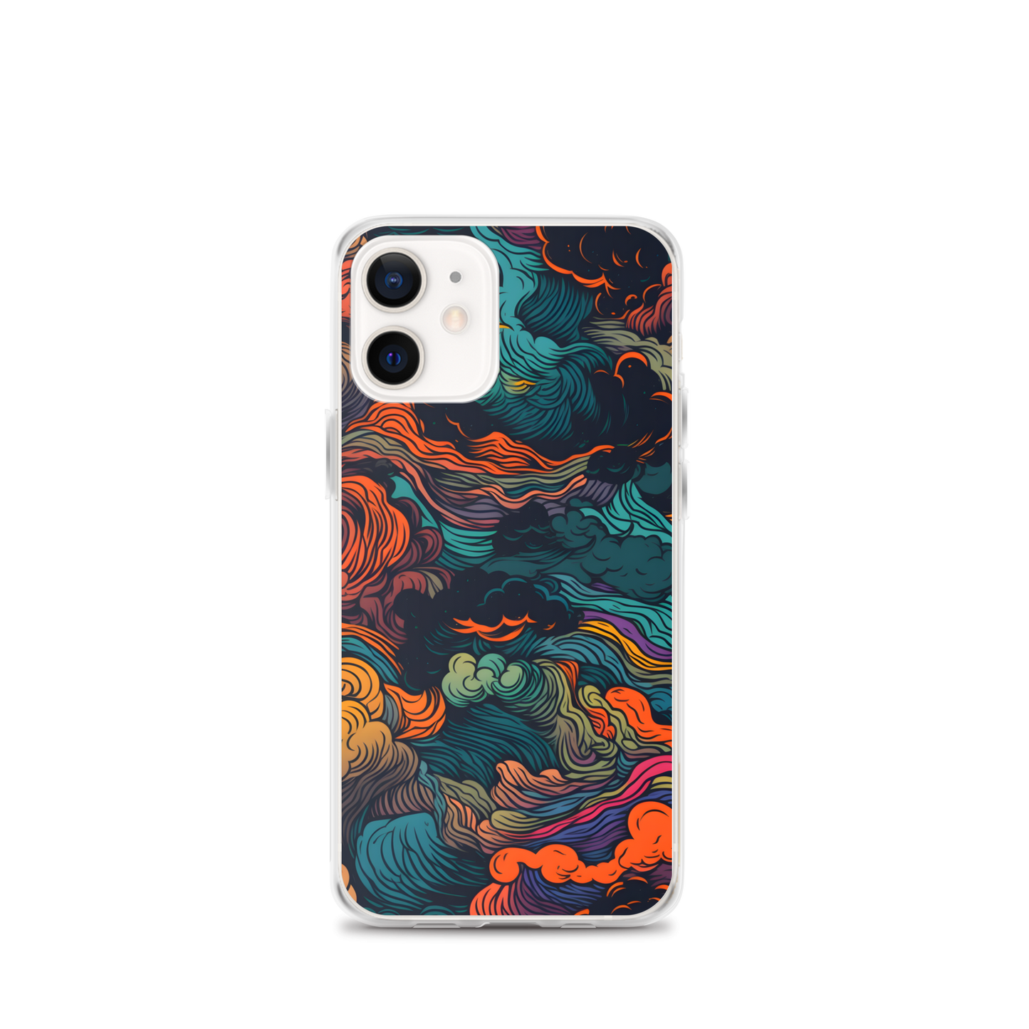 Abstract Neon Clouds Pattern Clear Case for iPhone®