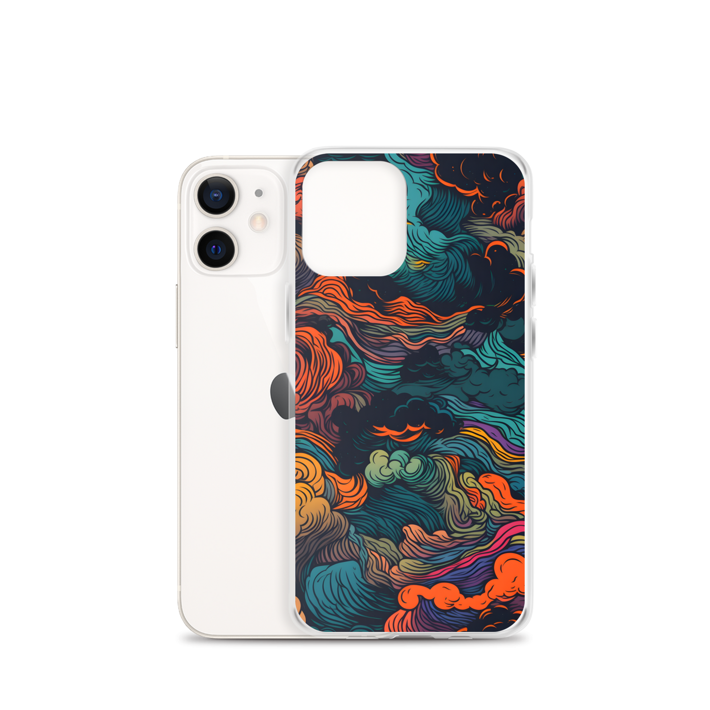 Abstract Neon Clouds Pattern Clear Case for iPhone®