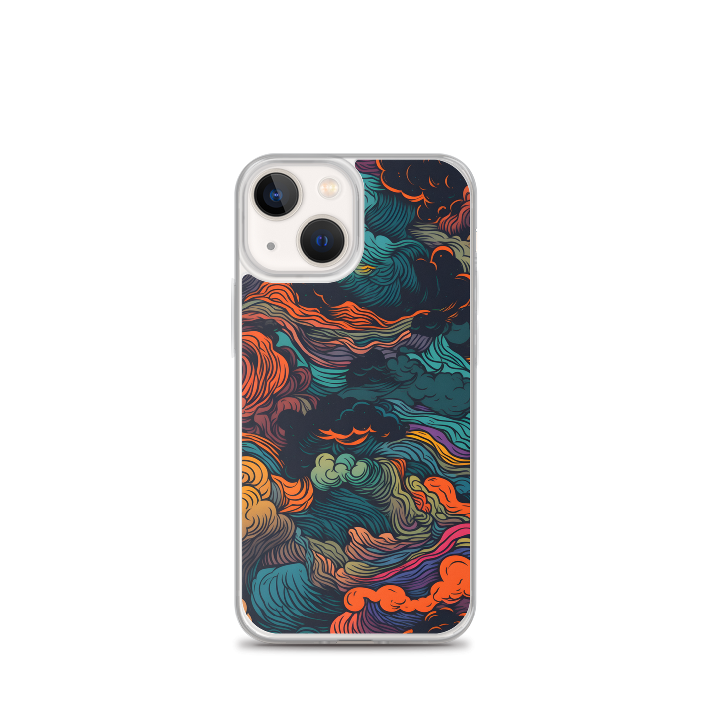 Abstract Neon Clouds Pattern Clear Case for iPhone®