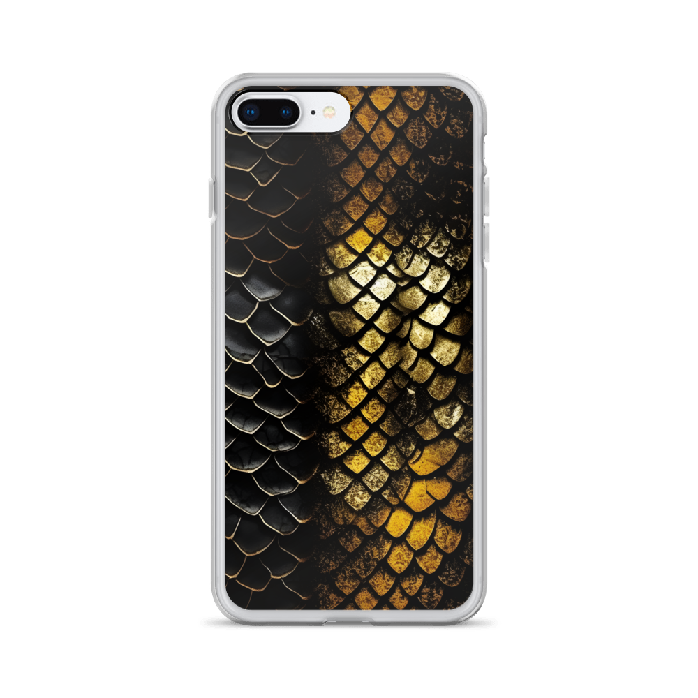 Elegant Black&Golden Snake Leather Pattern Clear Case for iPhone®