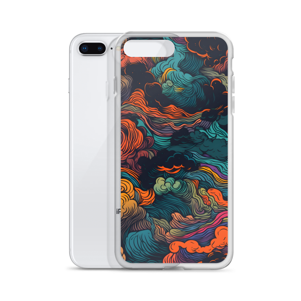 Abstract Neon Clouds Pattern Clear Case for iPhone®