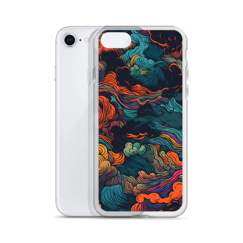 Abstract Neon Clouds Pattern Clear Case for iPhone®