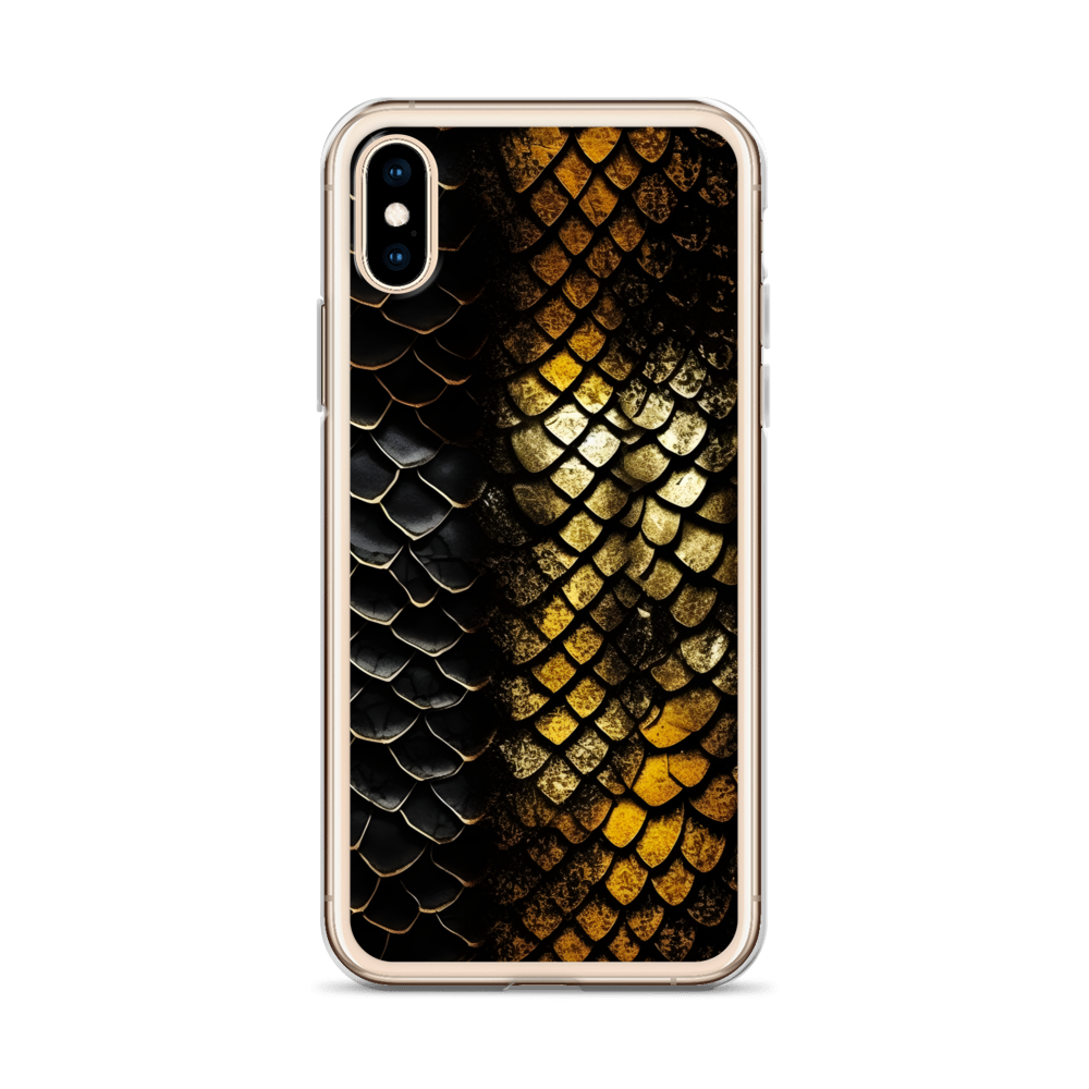 Elegant Black&Golden Snake Leather Pattern Clear Case for iPhone®