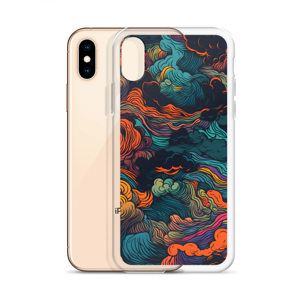 Abstract Neon Clouds Pattern Clear Case for iPhone®