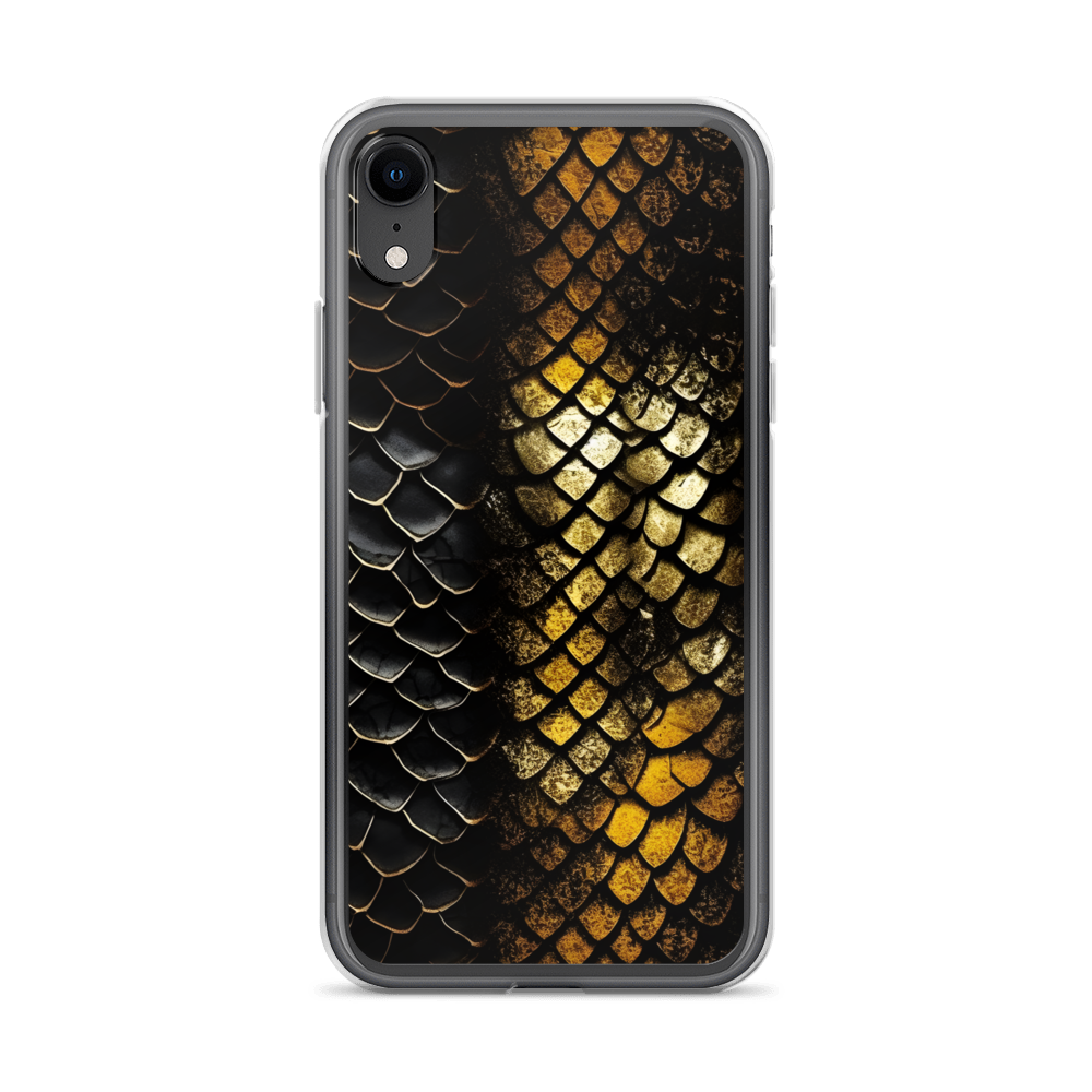 Elegant Black&Golden Snake Leather Pattern Clear Case for iPhone®