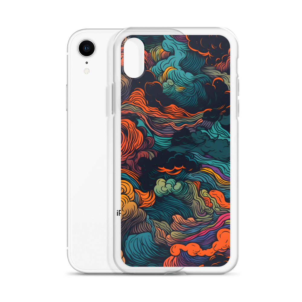 Abstract Neon Clouds Pattern Clear Case for iPhone®