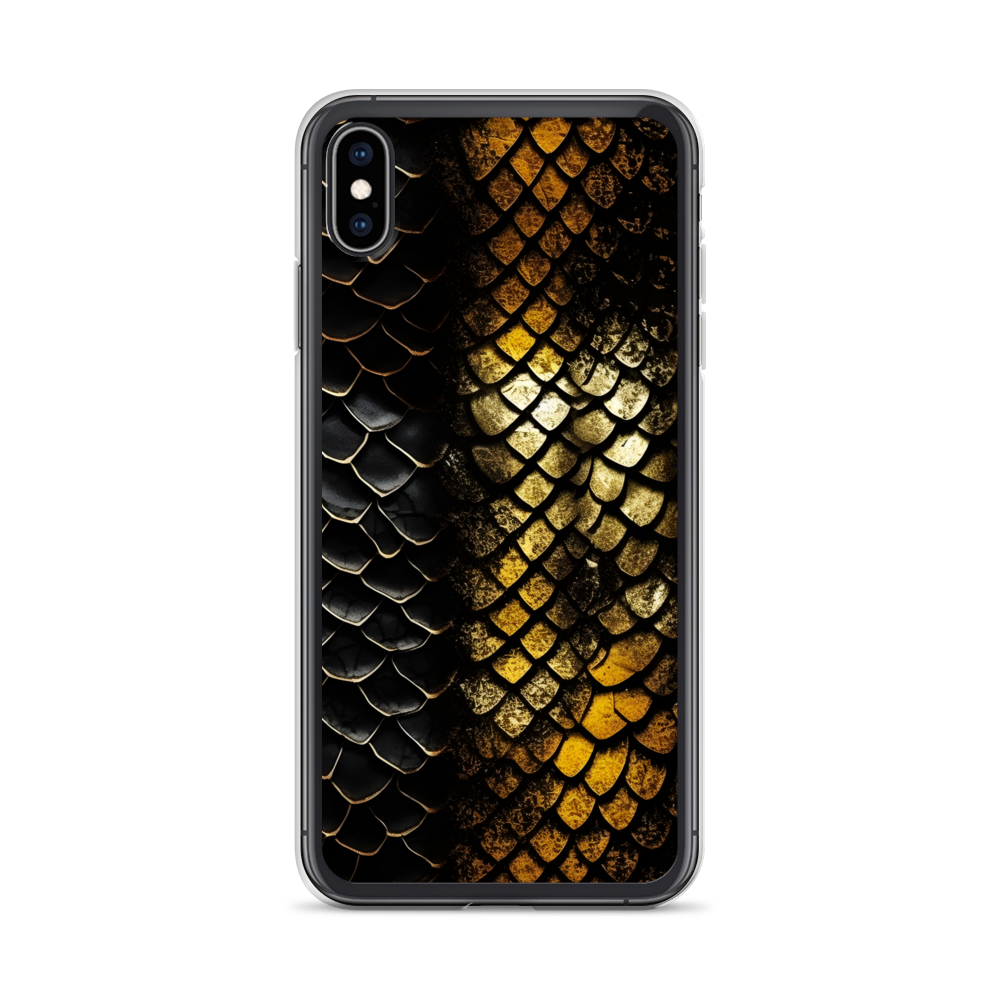 Elegant Black&Golden Snake Leather Pattern Clear Case for iPhone®