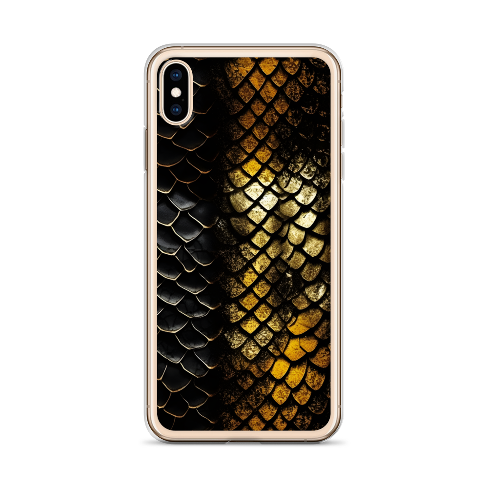 Elegant Black&Golden Snake Leather Pattern Clear Case for iPhone®