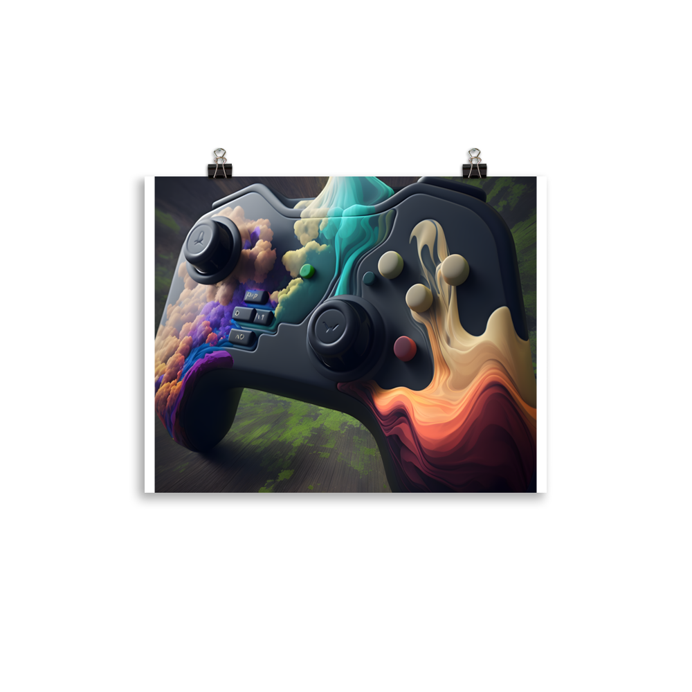 Awesome Colorful Gamer Controller Poster