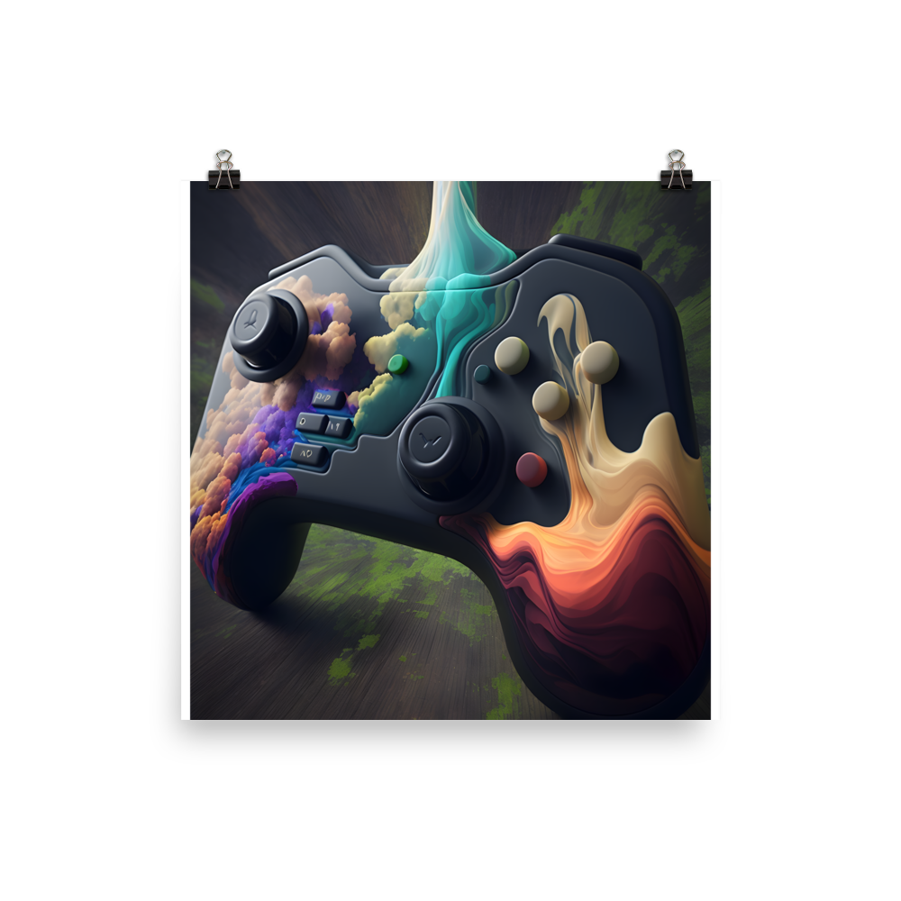 Awesome Colorful Gamer Controller Poster