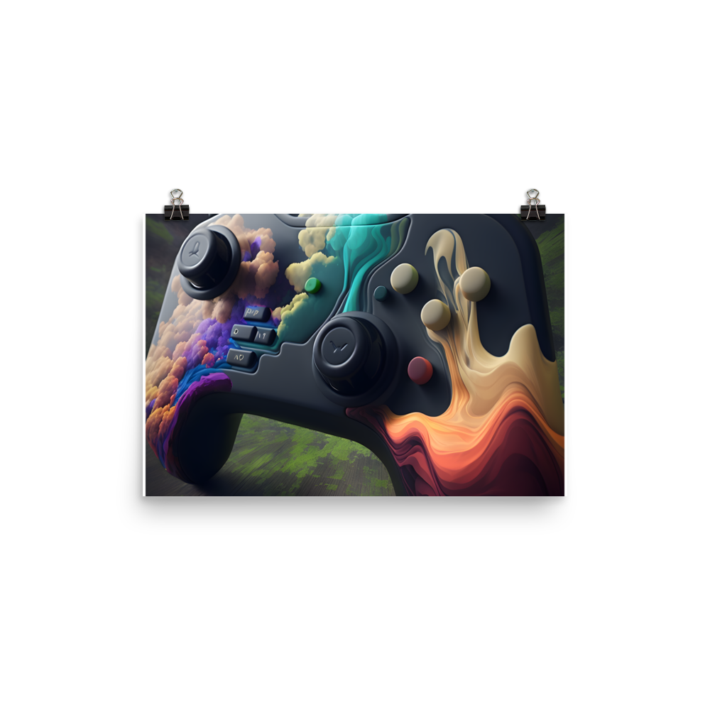 Awesome Colorful Gamer Controller Poster