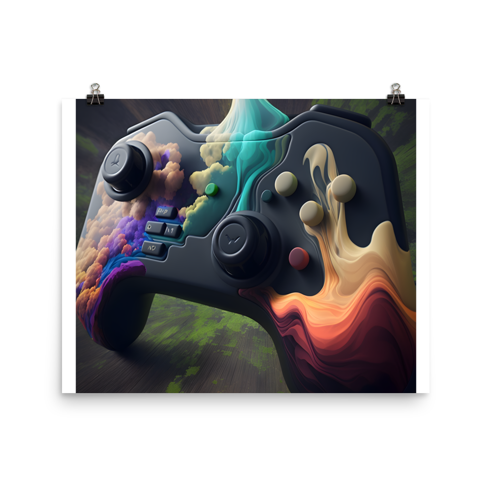 Awesome Colorful Gamer Controller Poster