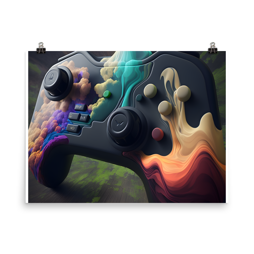 Awesome Colorful Gamer Controller Poster