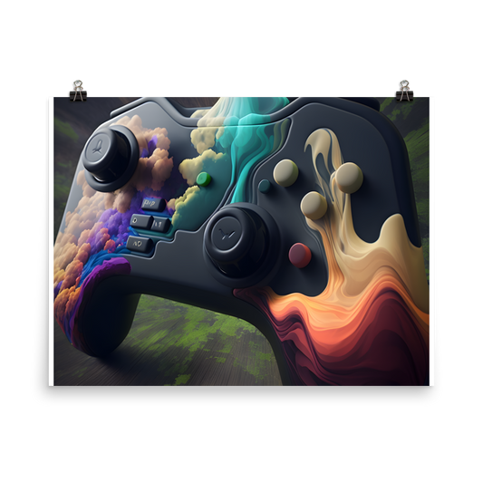 Awesome Colorful Gamer Controller Poster