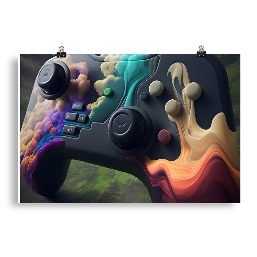 Awesome Colorful Gamer Controller Poster