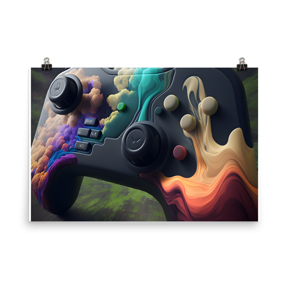 Awesome Colorful Gamer Controller Poster