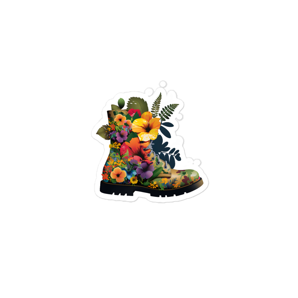 Flower hiking boots sticker