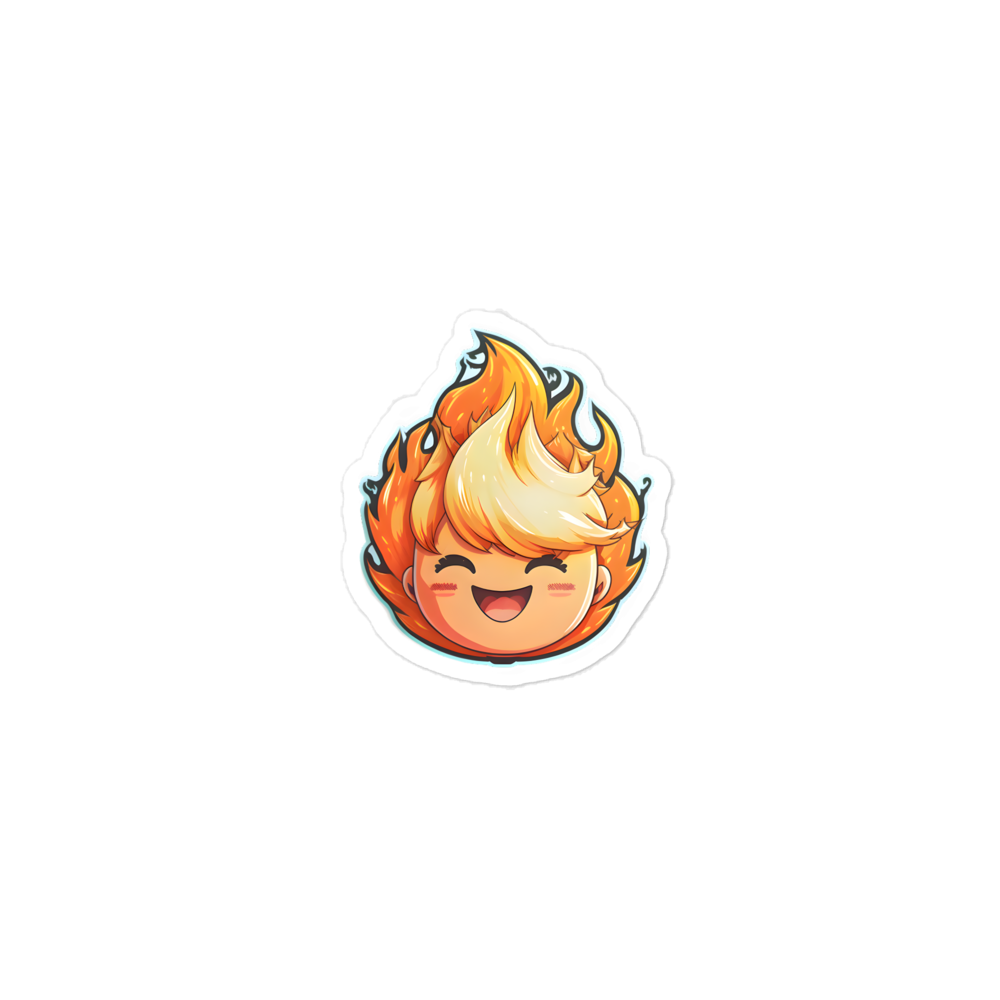 Kawaii smile flame emoji sticker