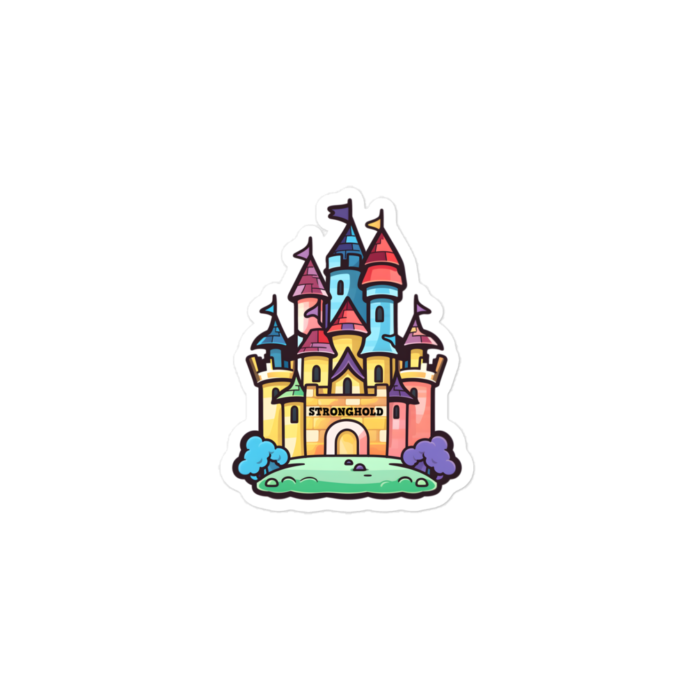 Cute colorful defense Castle Bubble-free sticker