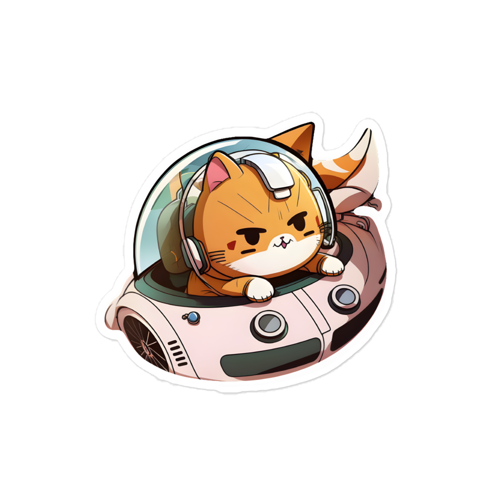 Cute Kitty UFO sticker