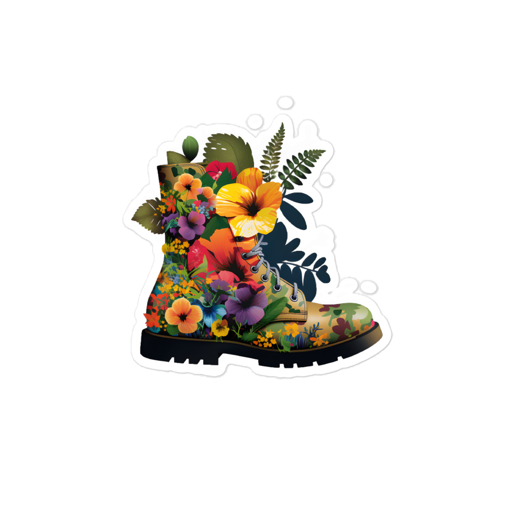 Flower hiking boots sticker