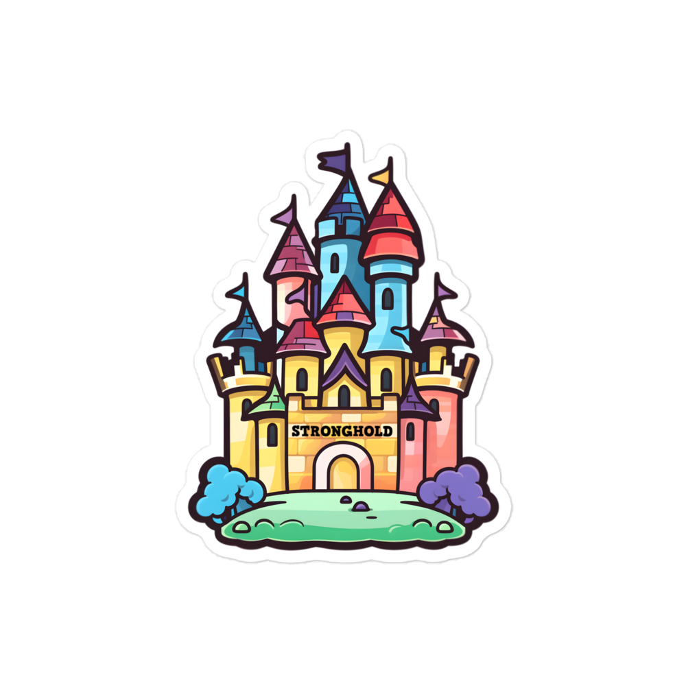 Cute colorful defense Castle Bubble-free sticker