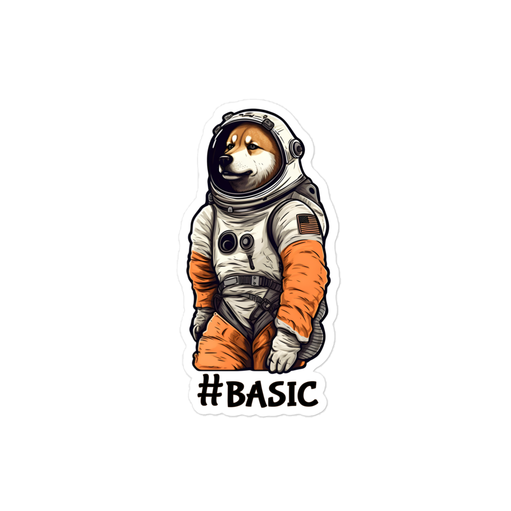 Basic astronaut dog Bubble-free stickers