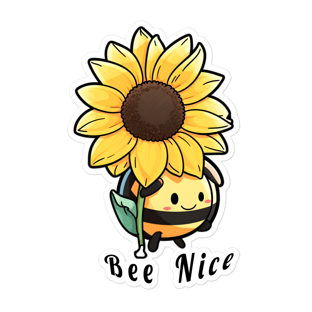 Cute kawaii Bee with a Sunflower Sticker