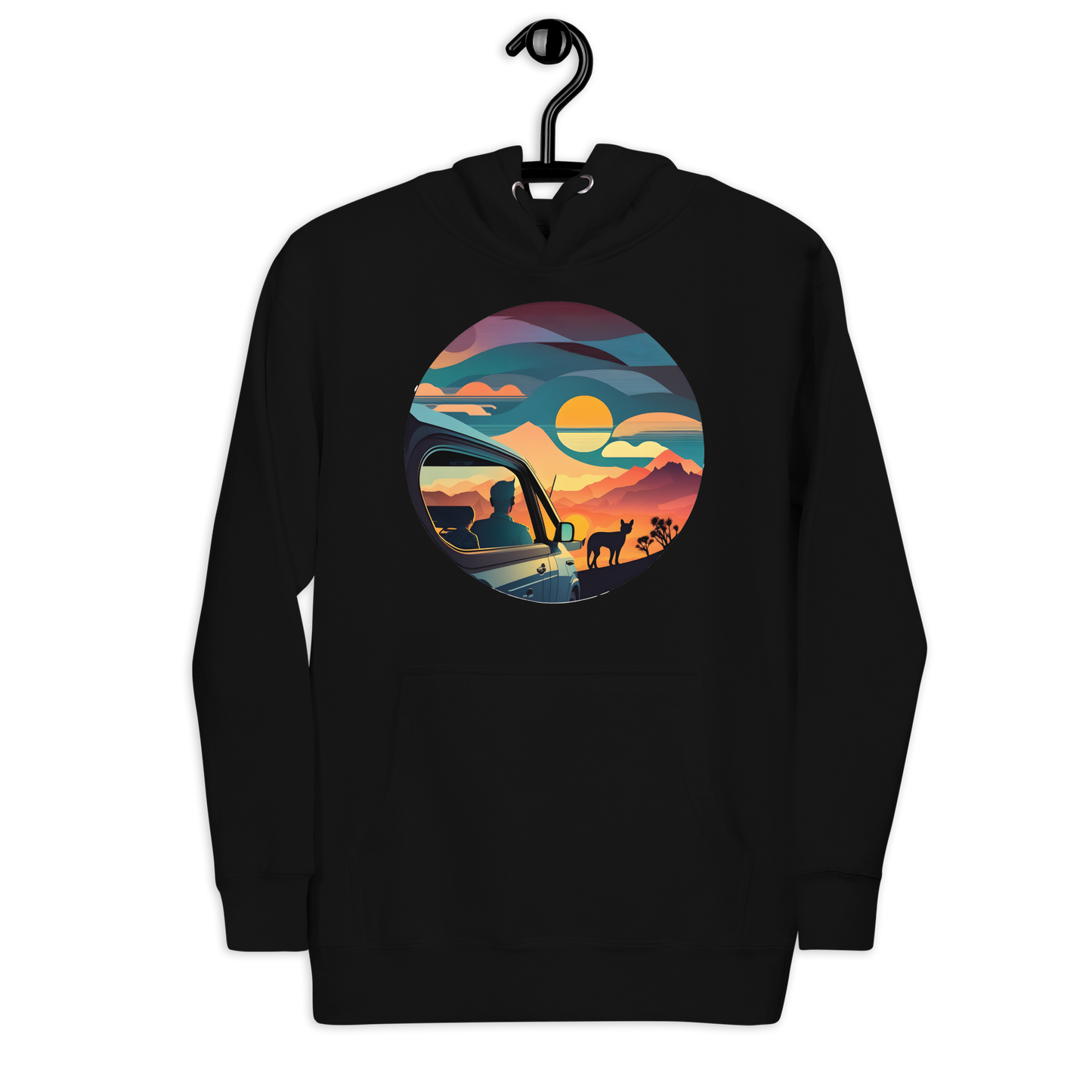 Sunset man-cat bonding Unisex Hoodie