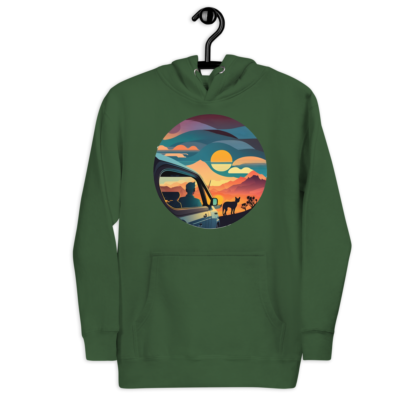 Sunset man-cat bonding Unisex Hoodie