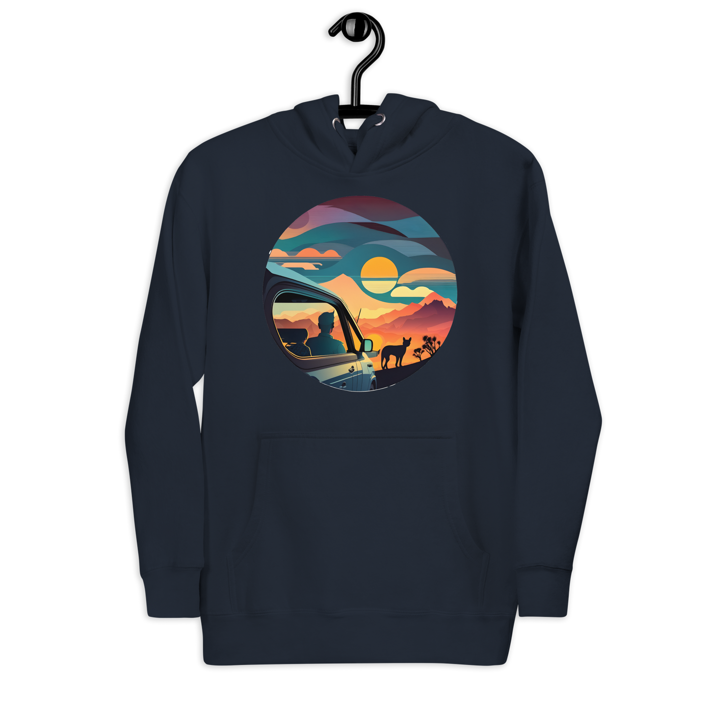 Sunset man-cat bonding Unisex Hoodie