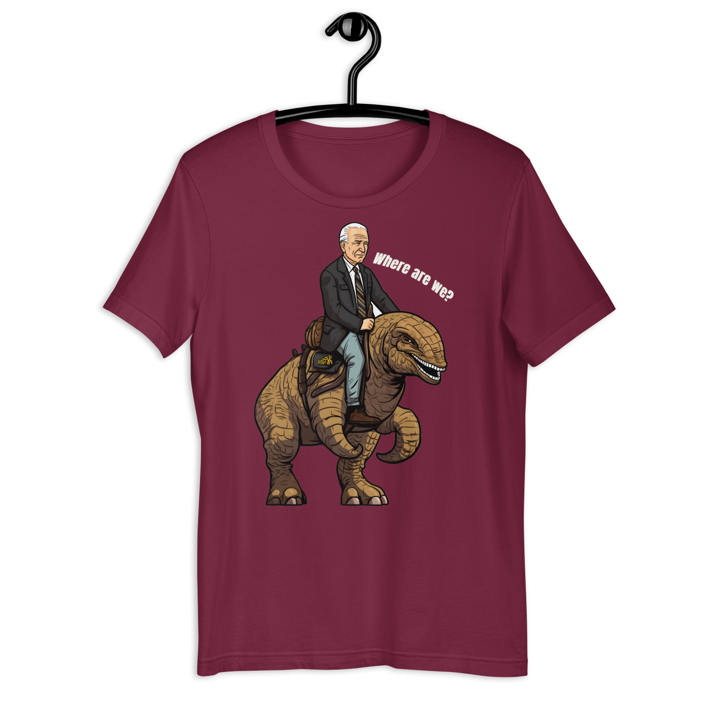 Joe Biden Confused Riding A Dinosaur Unisex t-shirt