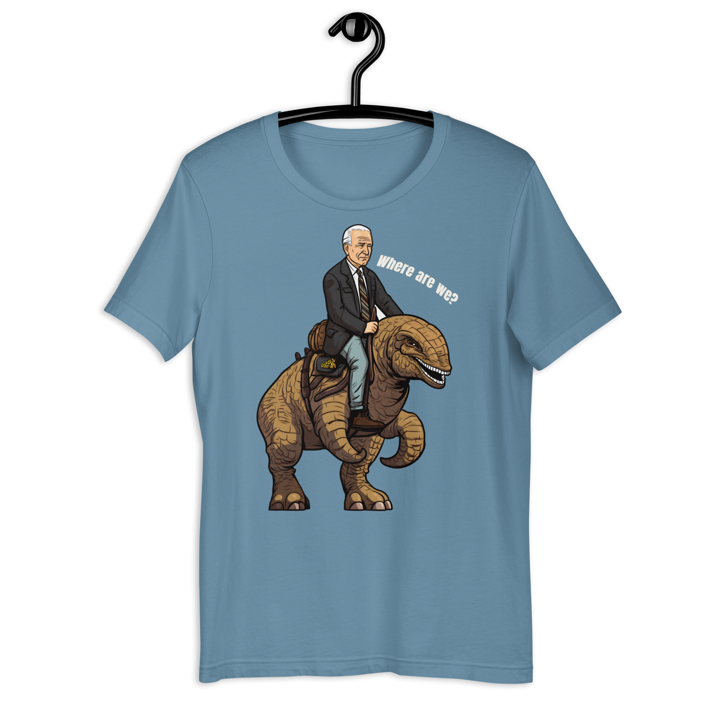 Joe Biden Confused Riding A Dinosaur Unisex t-shirt